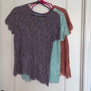 THREE Lace blouses from Maurices